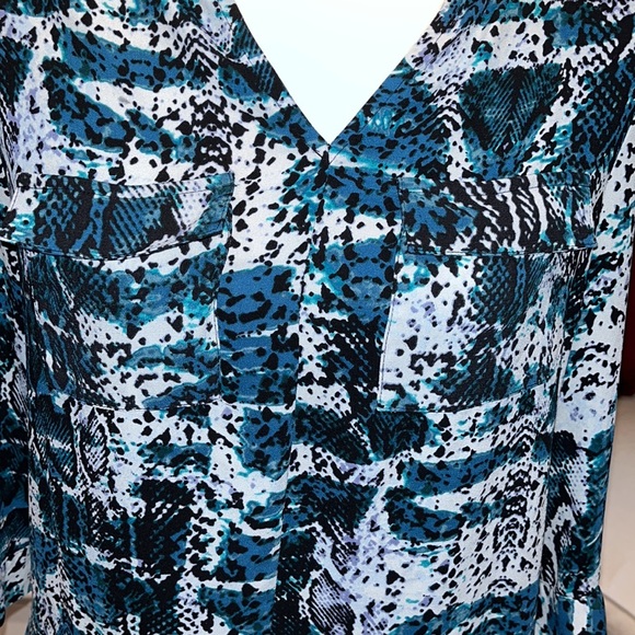 Apt 9 blouse dress work shirt top silky sz small V neck casual business blouse - Picture 2 of 8